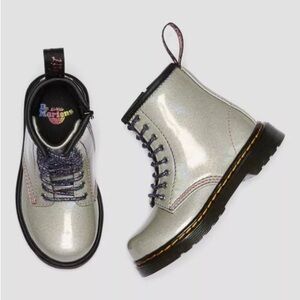 Dr Martens Toddler 1460 Sparkle Rays Lace Up Moto Boots